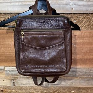 Fossil Brown Leather Backpack